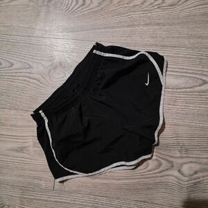 Nike Dri Fit Tempo Running Shorts Black With White Trim -Girls Small